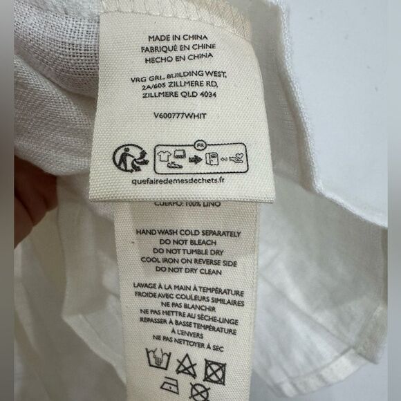 NWT VRG GRL Valeria Linen Top White - Picture 15 of 16